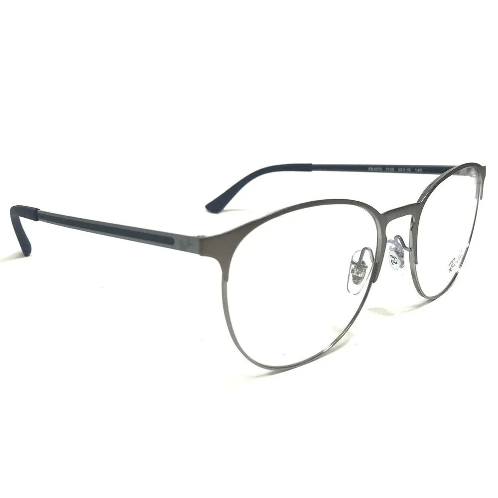 Ray-Ban Eyeglasses Frames RB6375 3135 Navy Blue Gray Round Full Rim 53-18-145